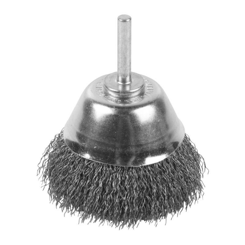 4932501719 - S6 cup wire brush, 70 x 25 mm, crimped steel, 0.3 mm, for spindle grinders (2 pcs.)
