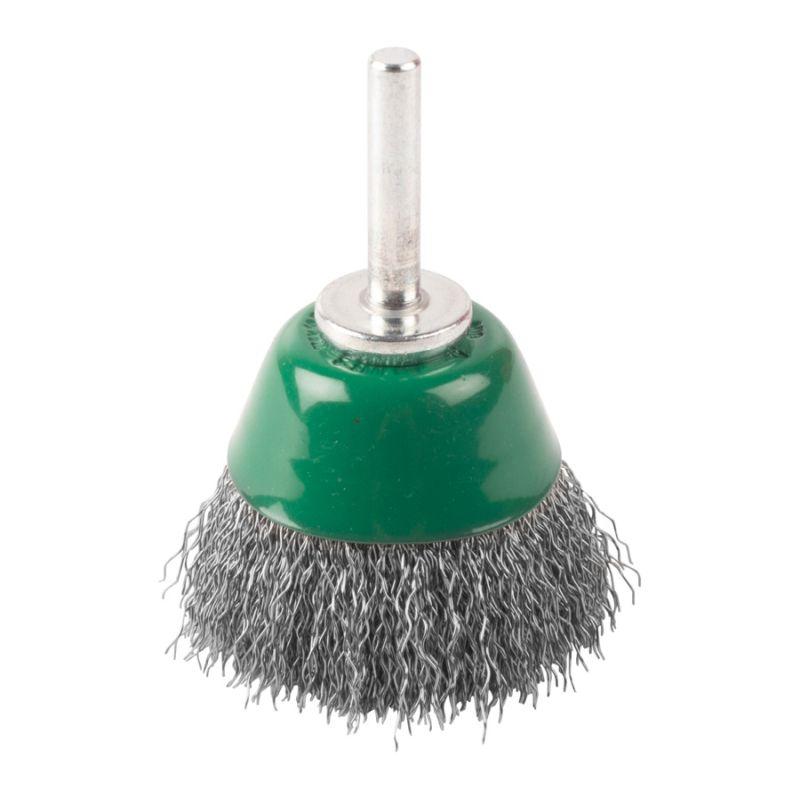 4932501718 - S6 cup wire brush, 50 x 20 mm, crimped stainless steel, 0.3 mm, for spindle grinders (3 pcs.)
