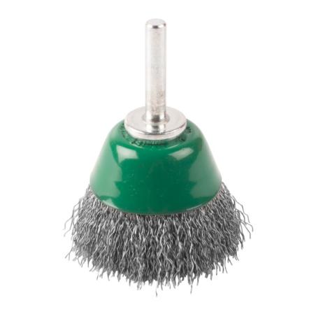 4932501718 - S6 cup wire brush, 50 x 20 mm, crimped stainless steel, 0.3 mm, for spindle grinders (3 pcs.)