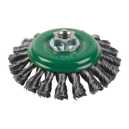 4932501747 - M14 conical wire brush, 115 x 12 mm, bonded stainless steel, 0.5 mm, for 115 and 125 mm grinders (1 pc.)