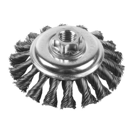 4932501744 - M14 conical wire brush, 100 x 12 mm, bound steel, 0.5 mm, for 115 and 125 mm grinders (1 pc.)