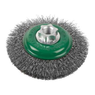 4932501749 - M14 end wire brush, 100x10 mm, crimped stainless steel, 0.35 mm, for 115 and 125 mm grinders (1 pc.)