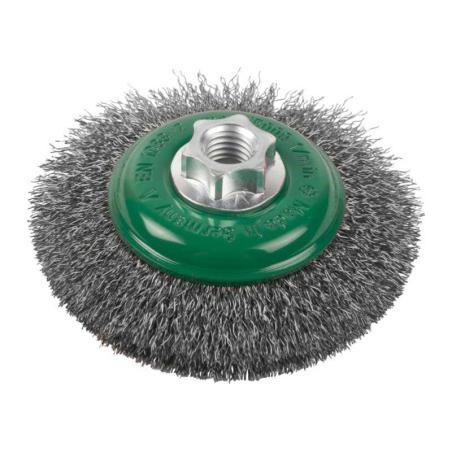 4932501749 - M14 end wire brush, 100x10 mm, crimped stainless steel, 0.35 mm, for 115 and 125 mm grinders (1 pc.)
