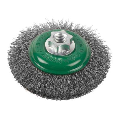 4932501749 - M14 end wire brush, 100x10 mm, crimped stainless steel, 0.35 mm, for 115 and 125 mm grinders (1 pc.)