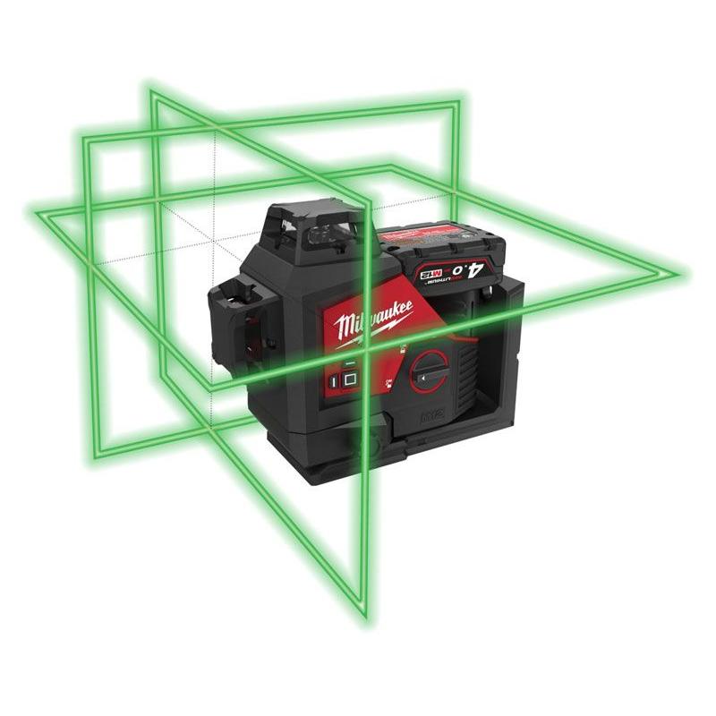M123PLSKIT-401P - 360° 3-plane green laser, 12 V, 4.0 Ah, in PACKOUT case, with battery and charger, 4933499379