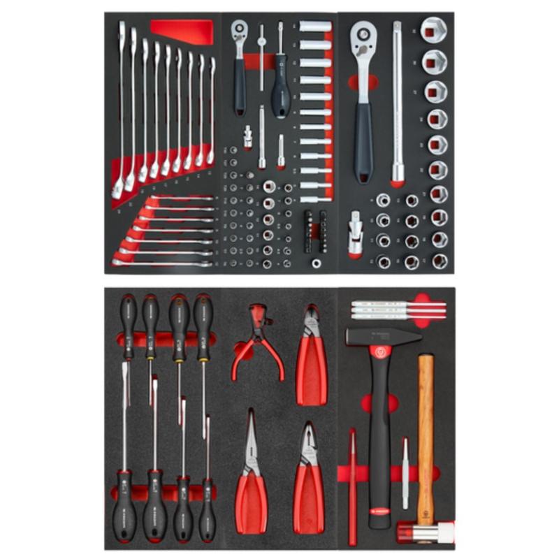 CM.START-6M - Set of 121 tools - 2 foam modules, in a storage system for 2 trolley drawers