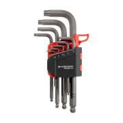 83HGRP.JP9PB  - Zestaw kluczy trzpieniowych zagiętych, długich z kulką, OGV® GRIP, 6-kątnych, 1,5 - 10 mm (9 szt.)