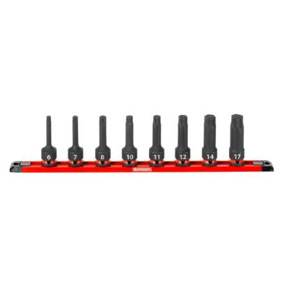 NSH.GRP.J8PB - Zestaw nasadek udarowych 1/2" trzpieniowych do obrobionych śrub OGV® GRIP, 6 - 17 mm (8 szt.)