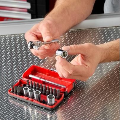 R1PICOGRPPB - OGV® GRIP 1/4" Screwdriver/Wrench Set with Compact R.180 Flex Ratchet, 6 - 13 mm Sockets