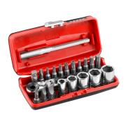 R1PICOGRPPB - Zestaw do dokręcania/przykręcania 1/4" OGV® GRIP z kompaktową grzechotką flex R.180, nasadki 6 - 13 mm