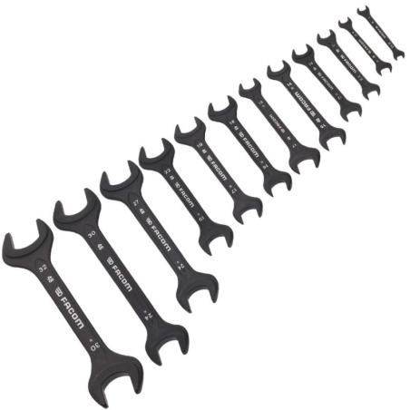 48.JE12T - Set of 12 heavy-duty open end wrenches, 5.5x7 - 30x32 mm