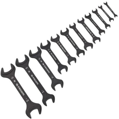 48.JE12T - Set of 12 heavy-duty open end wrenches, 5.5x7 - 30x32 mm