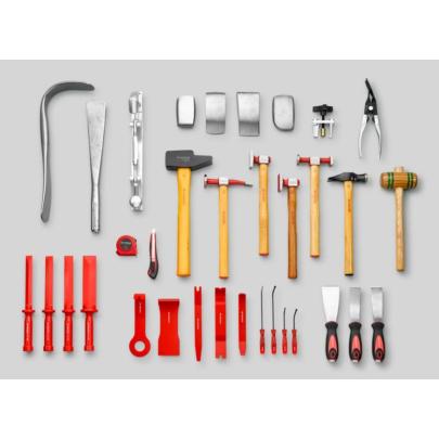 JET.CRTCAR2 - Sheet metal work tool set in foam modules with JET.CRT5M4A mobile workstation