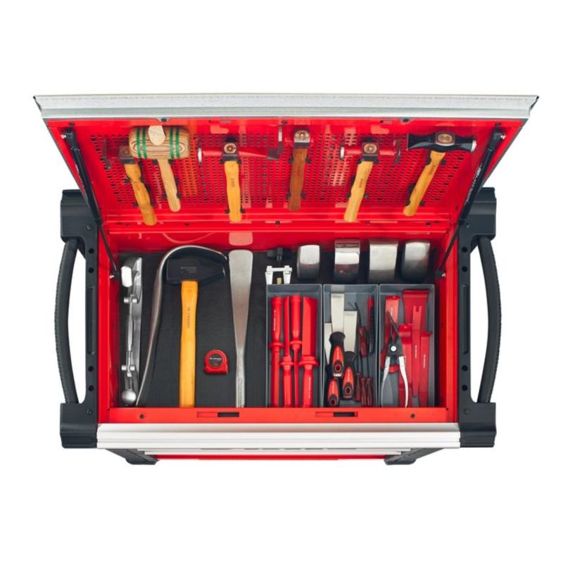 JET.CRTCAR2 - Sheet metal work tool set in foam modules with JET.CRT5M4A mobile workstation