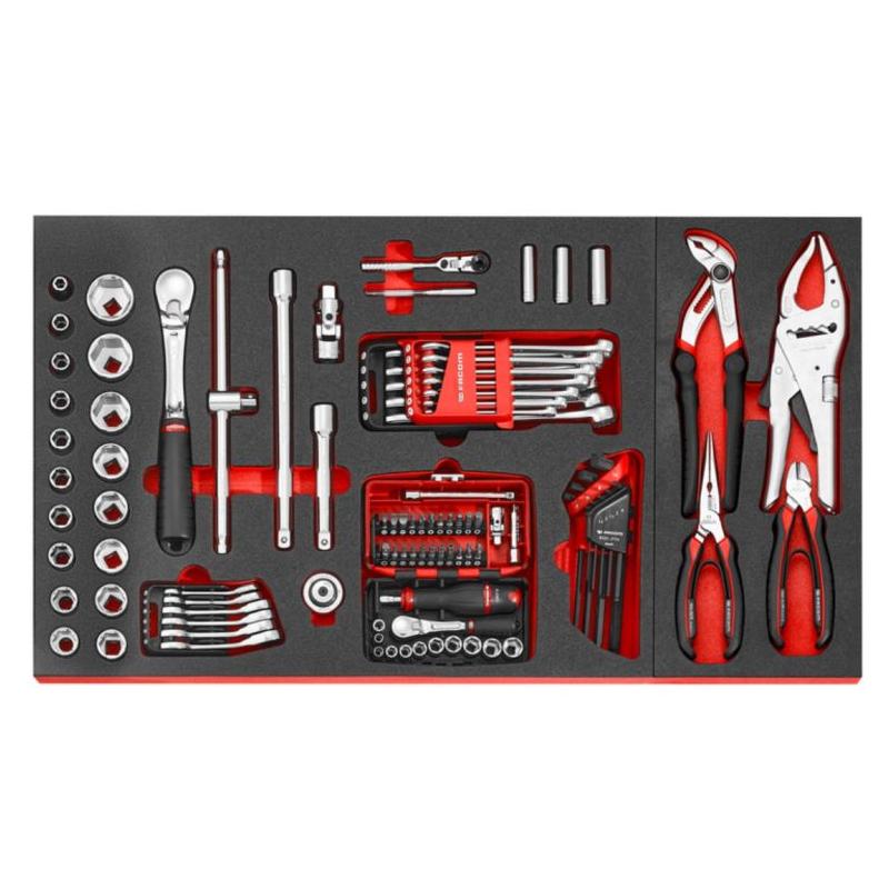 JET.CRTCAR2 - Sheet metal work tool set in foam modules with JET.CRT5M4A mobile workstation