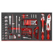 JET.CRTCAR2 - Sheet metal work tool set in foam modules with JET.CRT5M4A mobile workstation