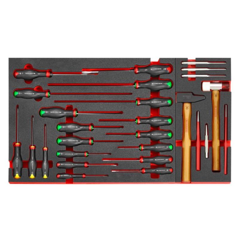 JET.CRTCAR2 - Sheet metal work tool set in foam modules with JET.CRT5M4A mobile workstation