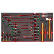 JET.CRTCAR2 - Sheet metal work tool set in foam modules with JET.CRT5M4A mobile workstation