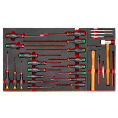 JET.CRTCAR2 - Sheet metal work tool set in foam modules with JET.CRT5M4A mobile workstation