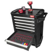 4932500743 - Trolley 4932500742 with accessories, 10 modules, dark grey + 1/2" impact wrench