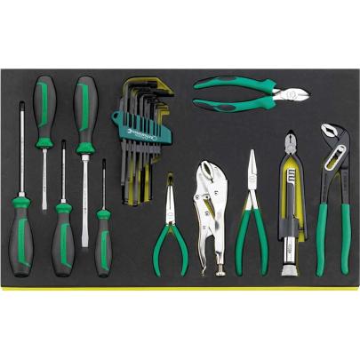 TCS SORT13214M WW - Aircraft maintenance tool set: screwdrivers, pliers, hex keys (24 pcs.), foam insert, 96832206