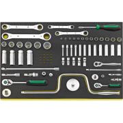 TCS SORT13214M WW 1/4-3/8 - 1/4" Socket tool set for aircraft maintenance, foam insert (65 pcs.), 96832207