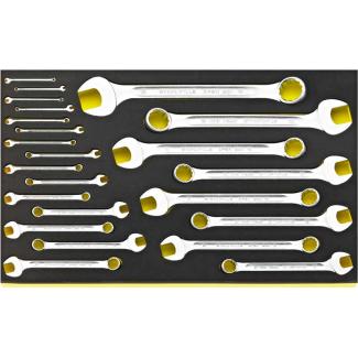 TCS SORT13214M WW 13ER - Flat-ring wrench set for aircraft maintenance, 3.2 - 30 mm (24 pcs.), foam insert, 96832208