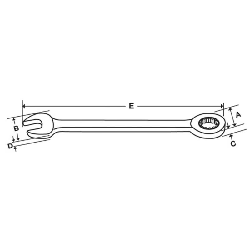SOSR32 - Klucz oczkowo-płaski grzechotkowy Flank Drive® Plus, profil Spline, 1"