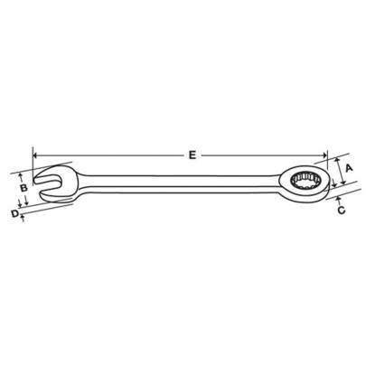 SOSR32 - Klucz oczkowo-płaski grzechotkowy Flank Drive® Plus, profil Spline, 1"
