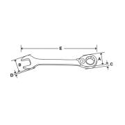 SOSRR14 - Klucz oczkowo-płaski grzechotkowy Flank Drive® Plus, profil Spline, 7/16"