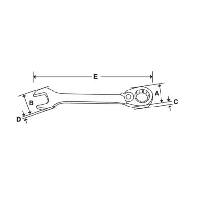 SOSRR14 - Klucz oczkowo-płaski grzechotkowy Flank Drive® Plus, profil Spline, 7/16"