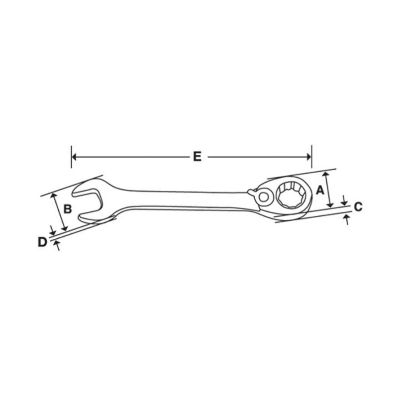 SOSRR16 - Klucz oczkowo-płaski grzechotkowy Flank Drive® Plus, profil Spline, 1/2"