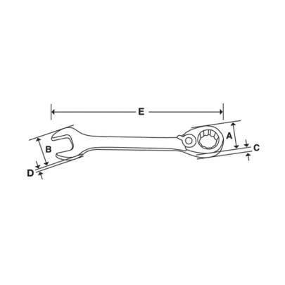 SOSRR16 - Klucz oczkowo-płaski grzechotkowy Flank Drive® Plus, profil Spline, 1/2"