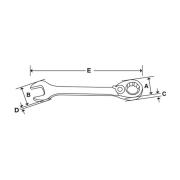 SOSRR20 - Klucz oczkowo-płaski grzechotkowy Flank Drive® Plus, profil Spline, 5/8"