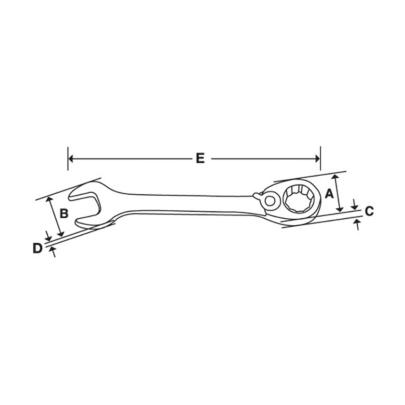 SOSRR20 - Klucz oczkowo-płaski grzechotkowy Flank Drive® Plus, profil Spline, 5/8"
