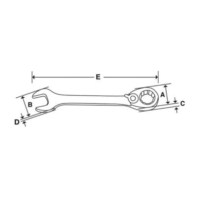 SOSRR22 - Klucz oczkowo-płaski grzechotkowy Flank Drive® Plus, profil Spline, 11/16"