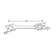 SOSRR24 - Klucz oczkowo-płaski grzechotkowy Flank Drive® Plus, profil Spline, 3/4"
