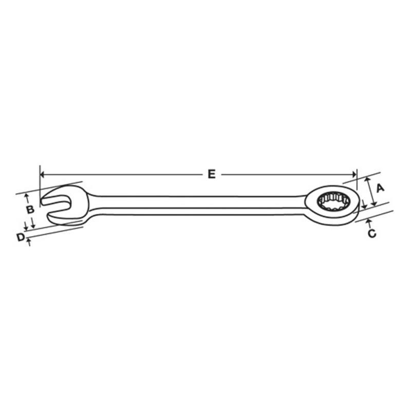 SOXR8A - Klucz oczkowo-płaski grzechotkowy Flank Drive® Plus, 1/4"