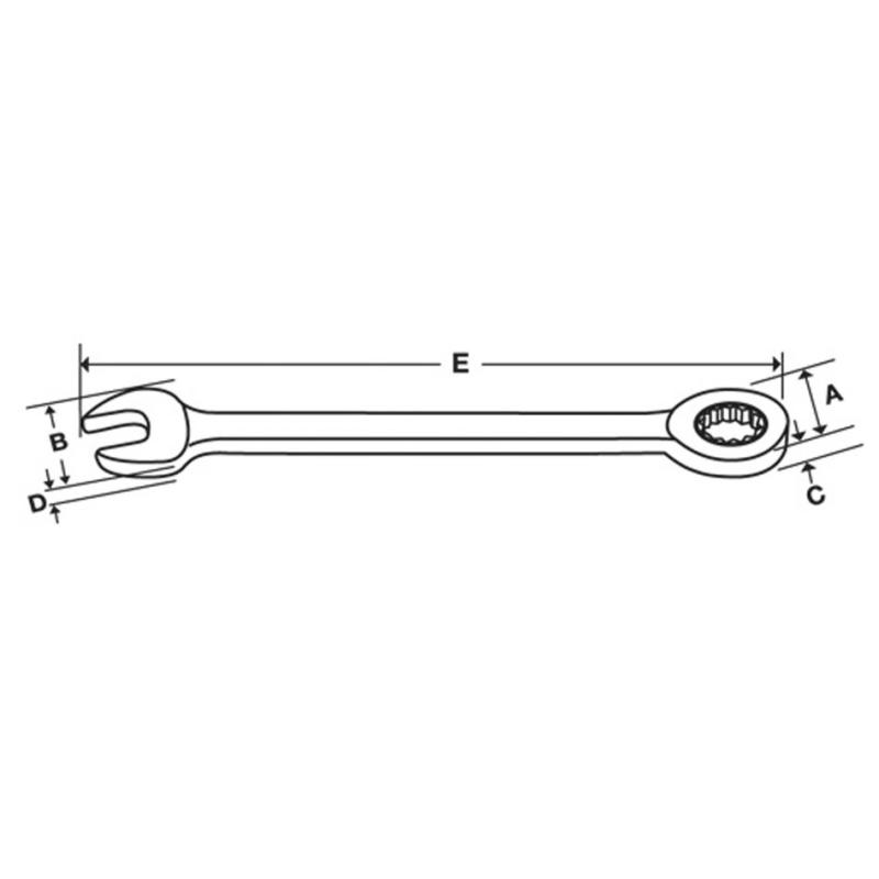 SOXR14A - Klucz oczkowo-płaski grzechotkowy Flank Drive® Plus, 7/16"