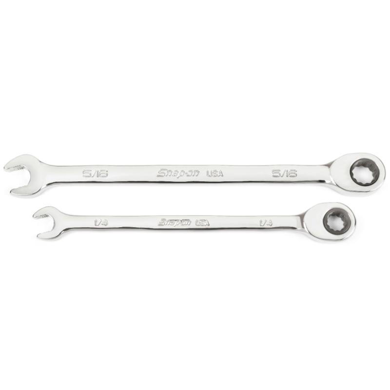 SOXR702A - Zestaw kluczy oczkowo-płaskich grzechotkowych Flank Drive® Plus, 1/4" - 5/16" (2 szt.)