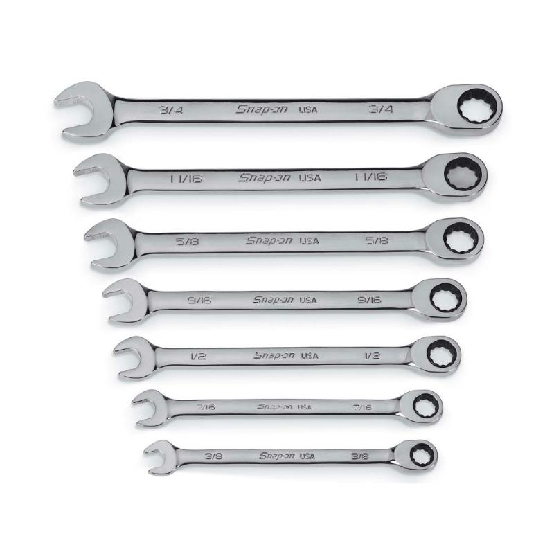 SOXR707A - Zestaw kluczy oczkowo-płaskich grzechotkowych Flank Drive® Plus, 3/8" - 3/4" (7 szt.)