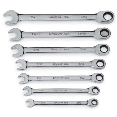 SOXR707A - Zestaw kluczy oczkowo-płaskich grzechotkowych Flank Drive® Plus, 3/8" - 3/4" (7 szt.)
