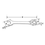 SOXRR8A - Klucz oczkowo-płaski grzechotkowy Flank Drive® Plus, 1/4"