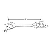 SOXRR10A - Klucz oczkowo-płaski grzechotkowy Flank Drive® Plus, 5/16"