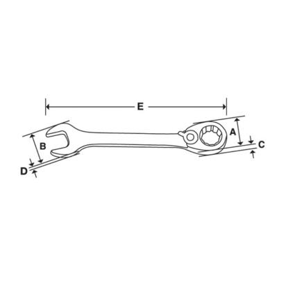 SOXRR10A - Klucz oczkowo-płaski grzechotkowy Flank Drive® Plus, 5/16"