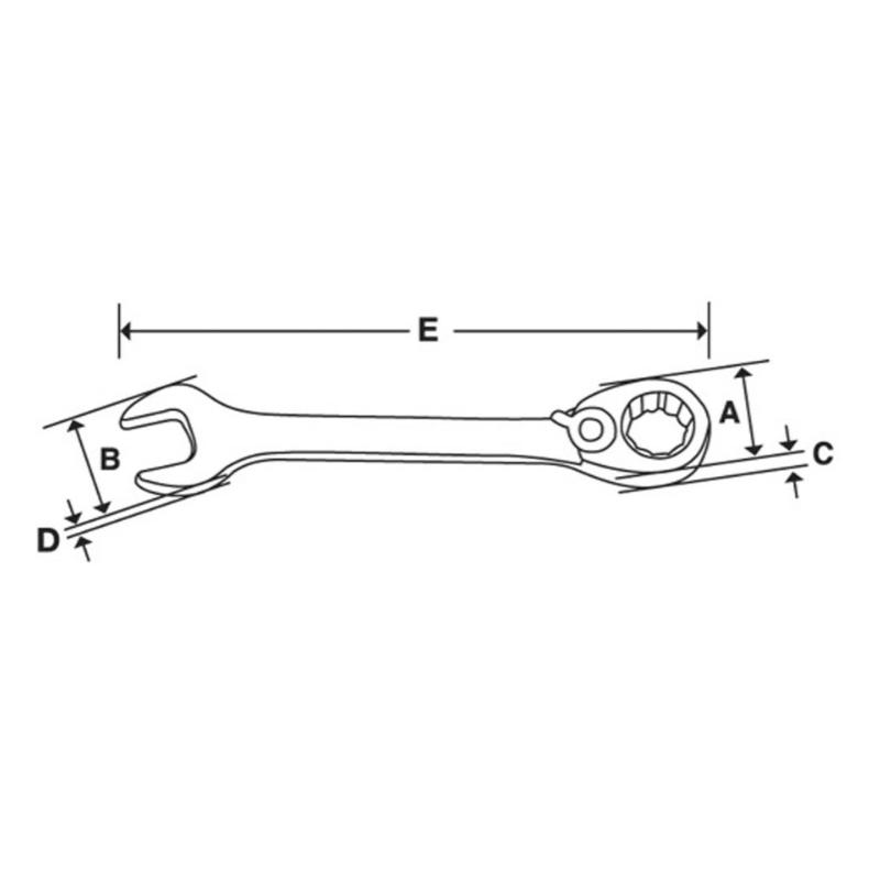 SOXRR12A - Klucz oczkowo-płaski grzechotkowy Flank Drive® Plus, 3/8"