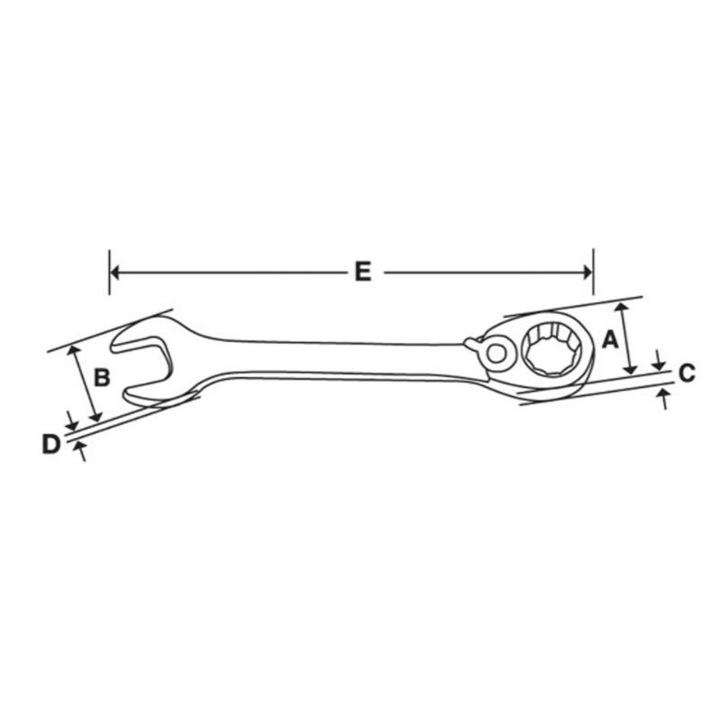SOXRR16A - Klucz oczkowo-płaski grzechotkowy Flank Drive® Plus, 1/2"