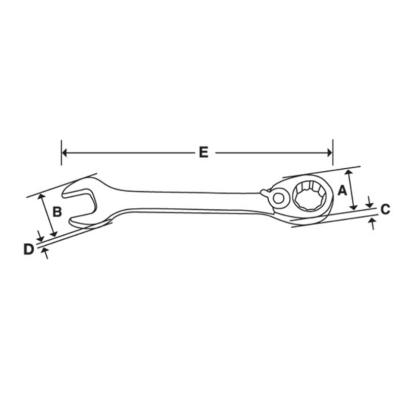 SOXRR16A - Klucz oczkowo-płaski grzechotkowy Flank Drive® Plus, 1/2"