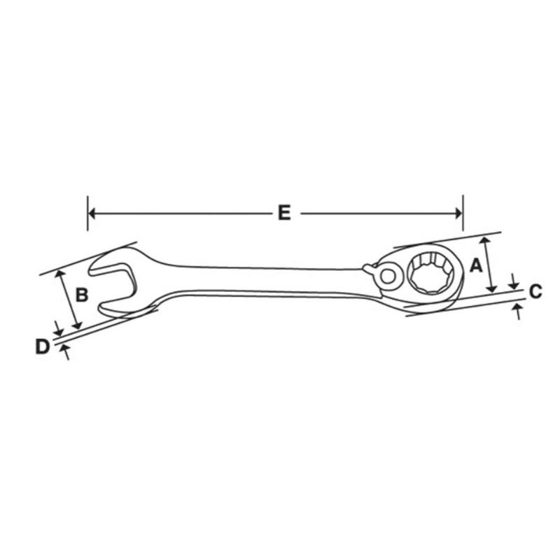 SOXRR24A - Klucz oczkowo-płaski grzechotkowy Flank Drive® Plus, 3/4"