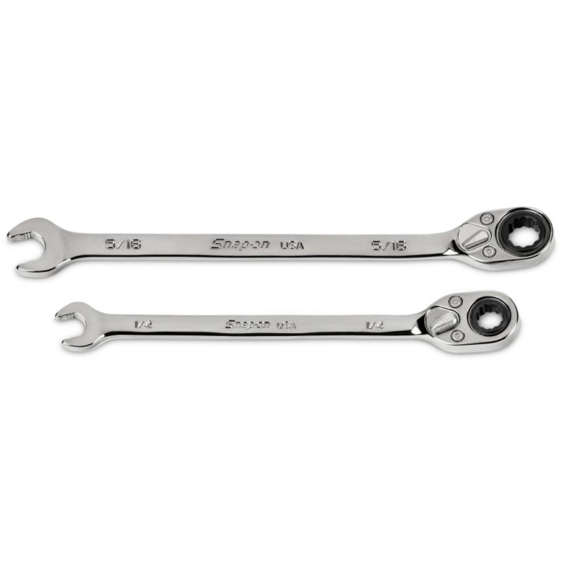 SOXRR702A - Zestaw kluczy oczkowo-płaskich grzechotkowych Flank Drive® Plus, 1/4" - 5/16" (2 szt.)